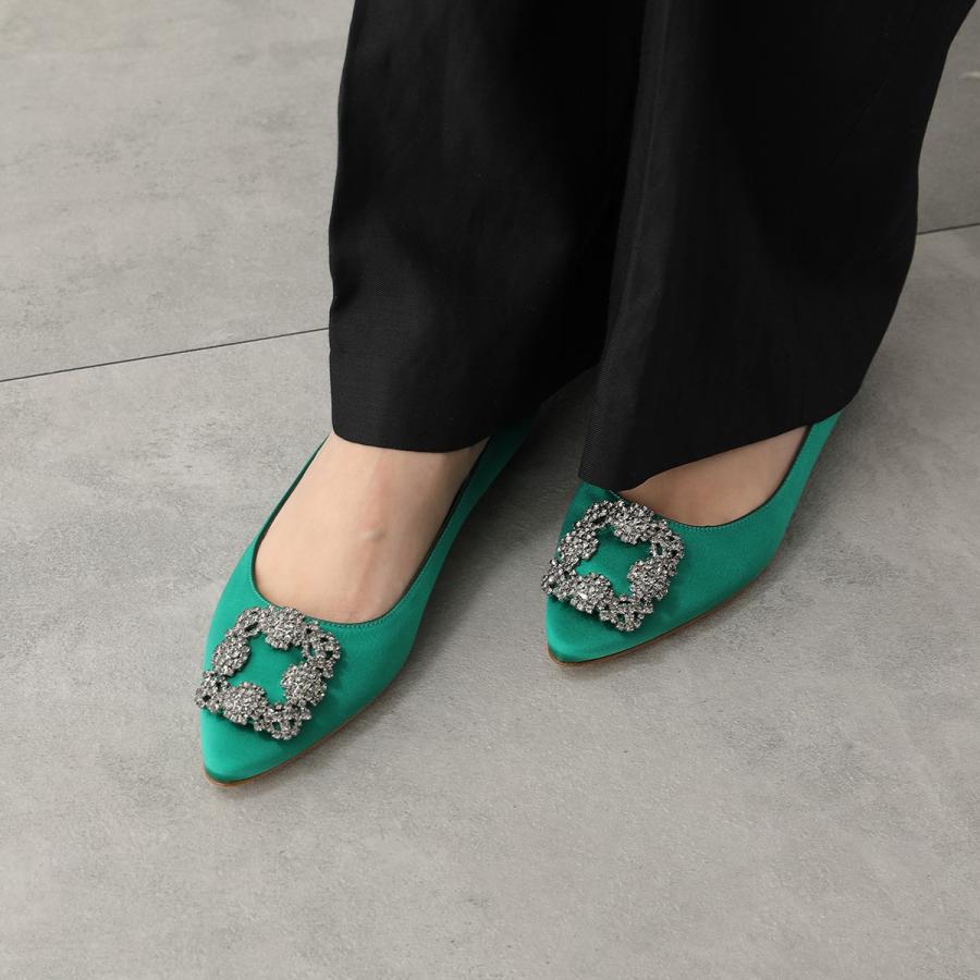 MANOLO BLAHNIK（マノロブラニク） パンプス HANGISIFLAT FMC SATIN