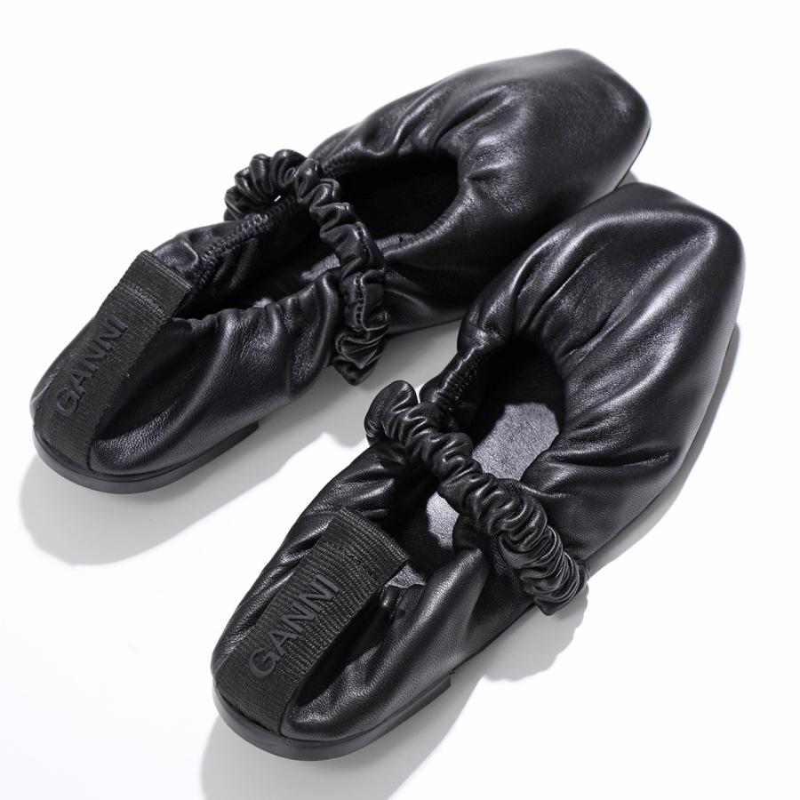 GANNI（ガニー） バレエシューズ SOFT SQUARE TOE SCRUNCHIE BALLERINA