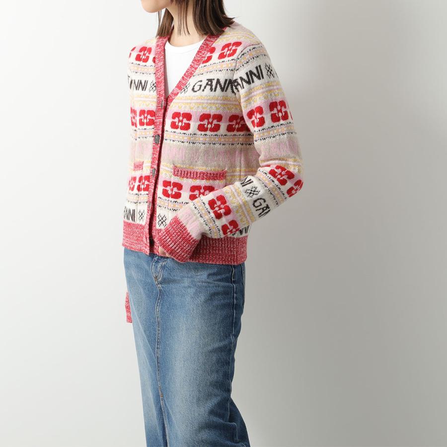 GANNI（ガニー） カーディガン Logo Wool Mix Cardigan K1901 K1959