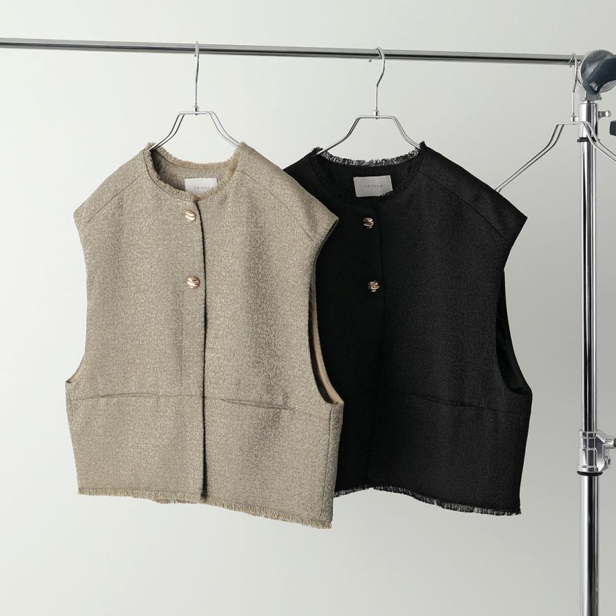CHIGNON（シニヨン） ベスト 4654-037MK レディース ツイード フリンジ