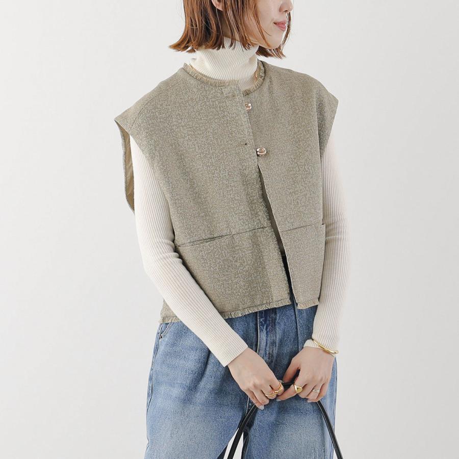 CHIGNON（シニヨン） ベスト 4654-037MK レディース ツイード フリンジ