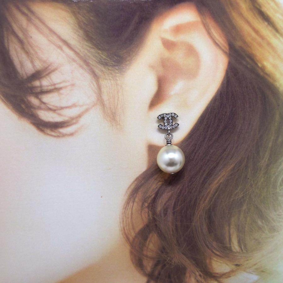 CHANEL（シャネル） ピアス ココマーク ラインストーン フェイクパール