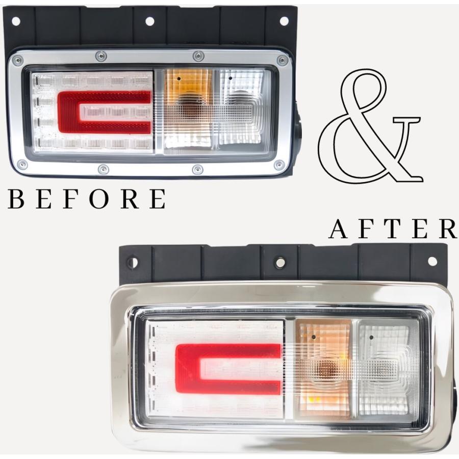 メッキテールランプベゼル 左右セット(日野純正 小糸テール用