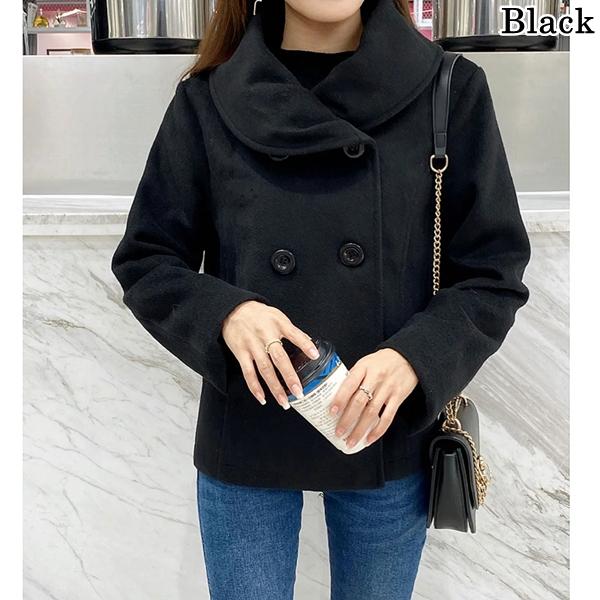 SHEENA シーナ ウール混変形カラー4釦ショートコート コート アウター