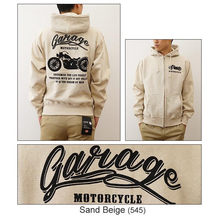 ジーンズ 12ozジップパーカ MOTORCYCLE オリジナル バイカー プリント