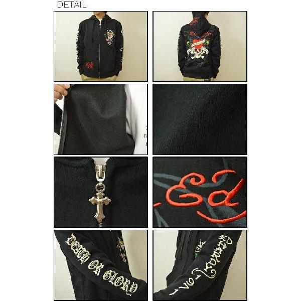 Ed Hardy（エド・ハーディー） Cross Love Kill 刺繍 プリント ジップ