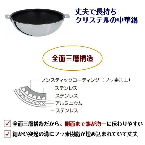 CRISTEL（クリステル） 鍋 中華鍋 20cm 小さい IH フッ素加工 PFOA