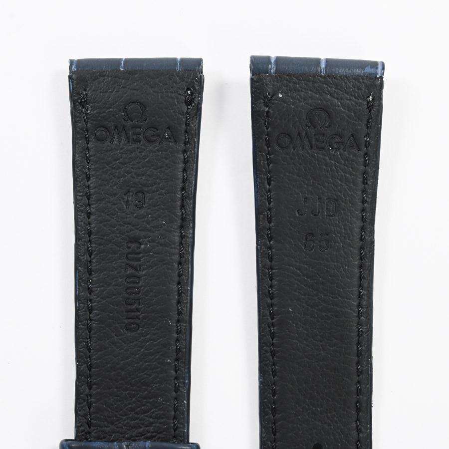 OMEGA（オメガ） ブルー アリゲーター レザーストラップ 19-16mm 時計