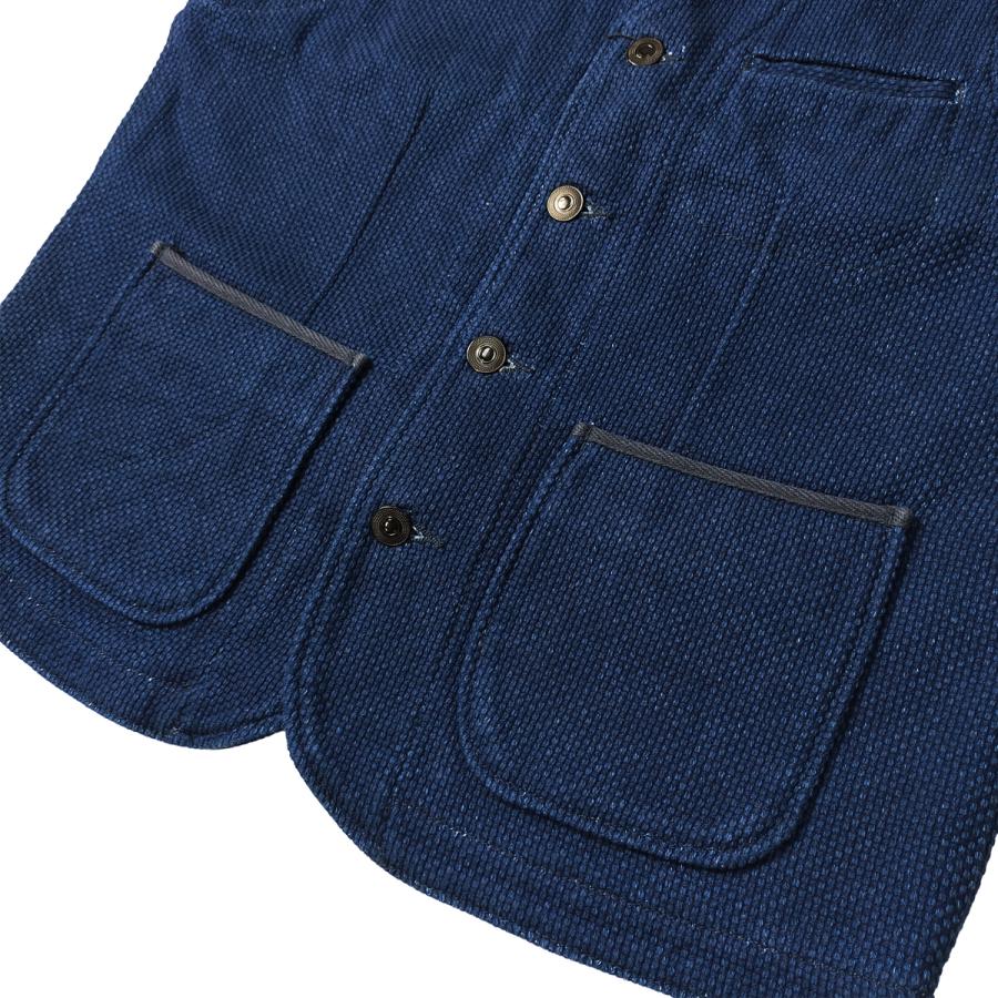 桃太郎ジーンズ（MOMOTARO JEANS） インディゴ刺し子 ベスト 刺子 裏地