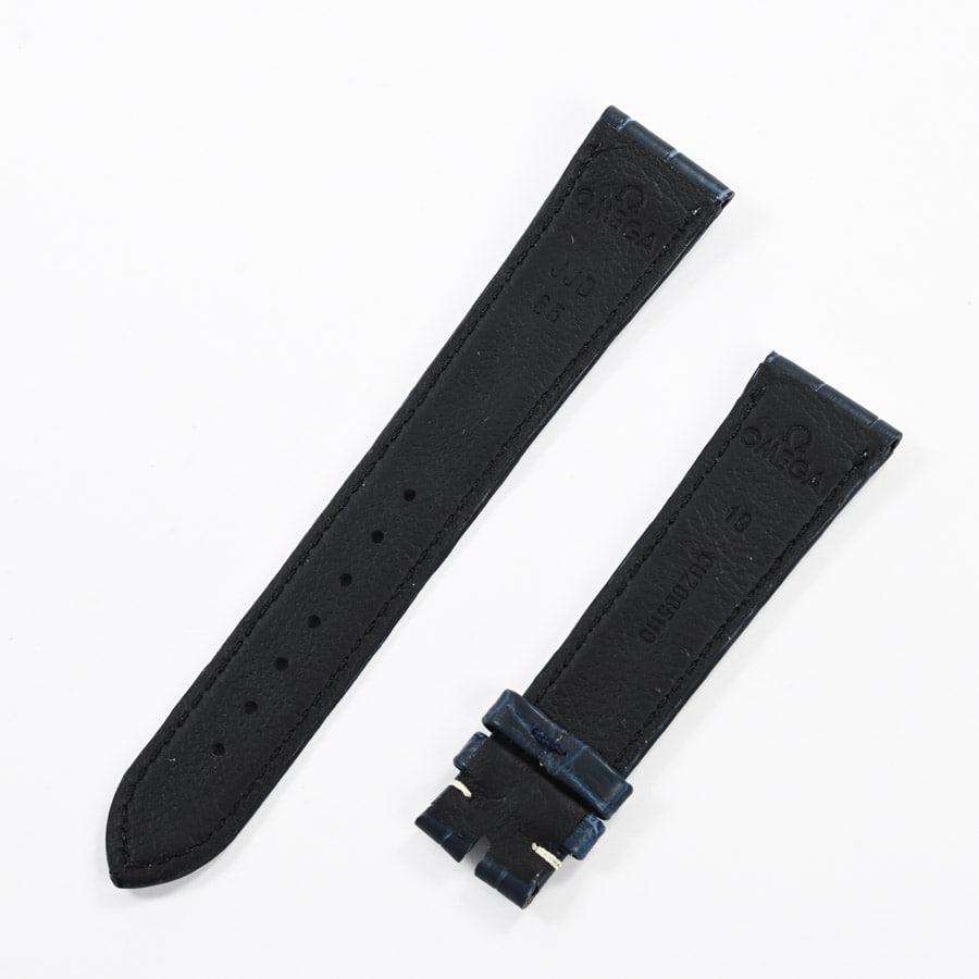 OMEGA（オメガ） ブルー アリゲーター レザーストラップ 19-16mm 時計