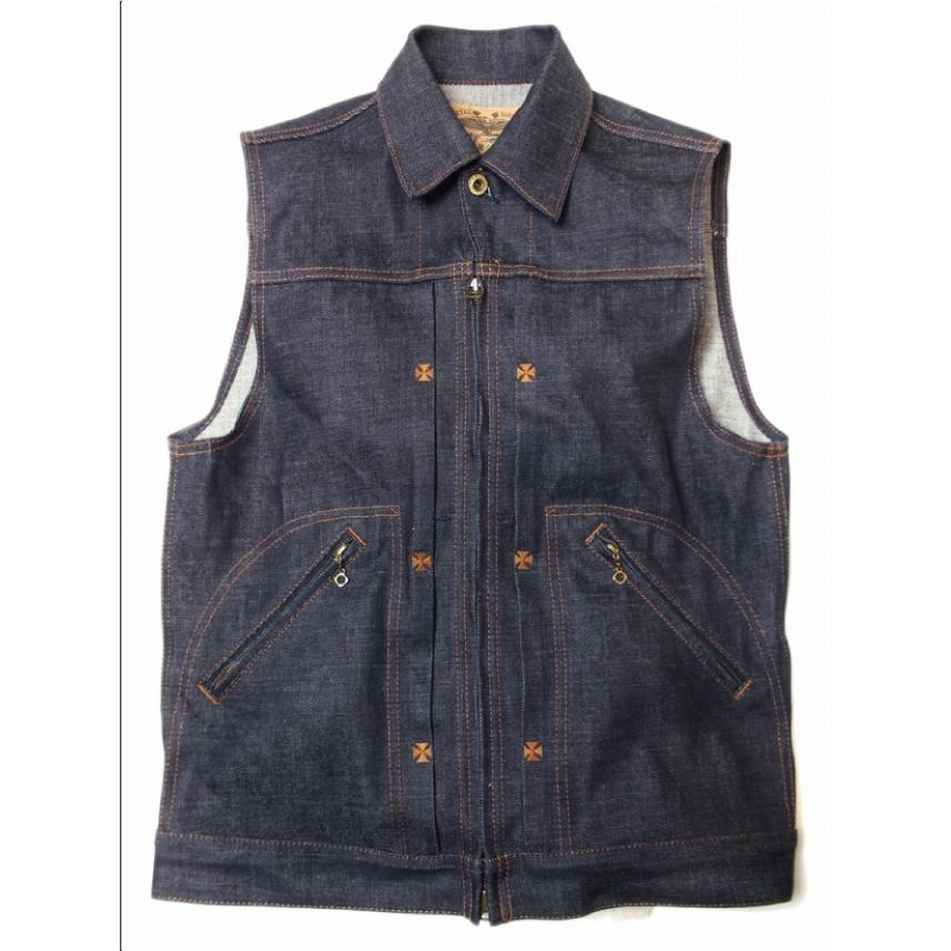 レッドテイル クロス デニム ベスト 5th ブルー RED TAiL Cross Denim