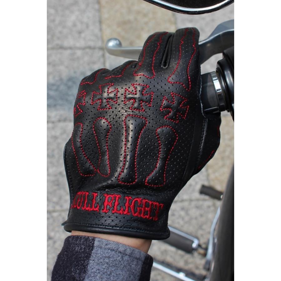 スカルフライト パンチング レザー ボーン グローブ SKULL FLIGHT