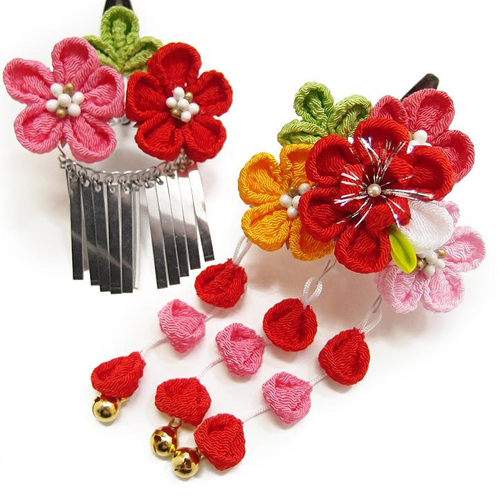 七五三 髪飾り 三歳 七歳 2個 セット パッチン留 かんざし 簪 つまみ