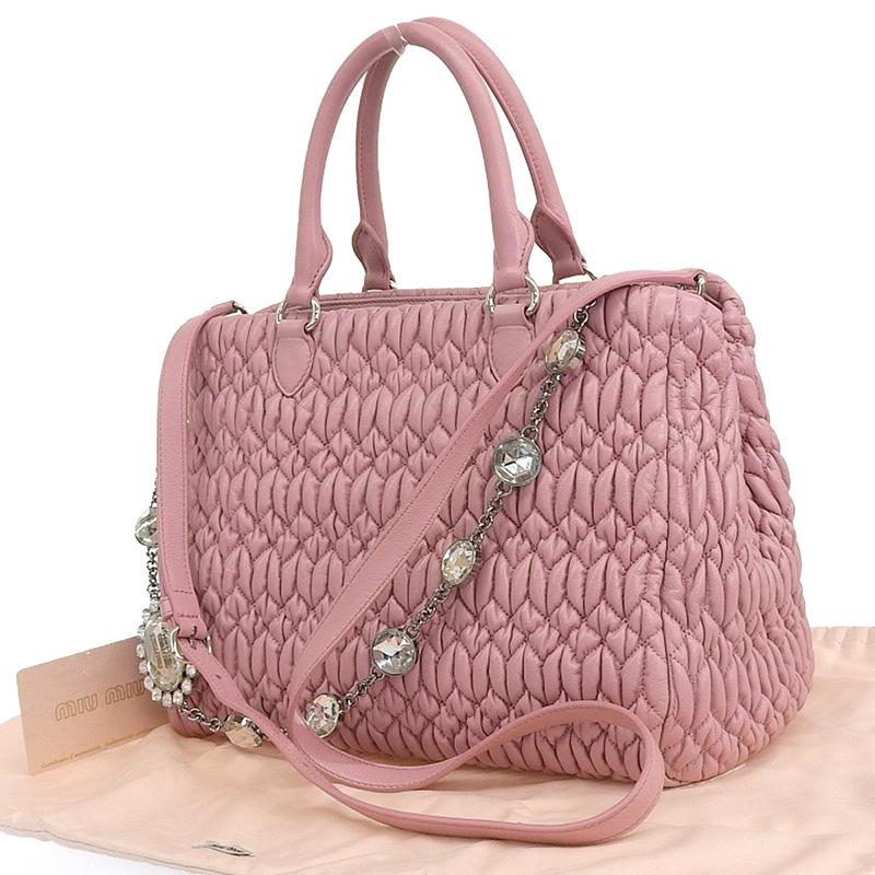 miu miu（ミュウミュウ） ナッパクリスタル 2WAYバッグ ハンドバッグ