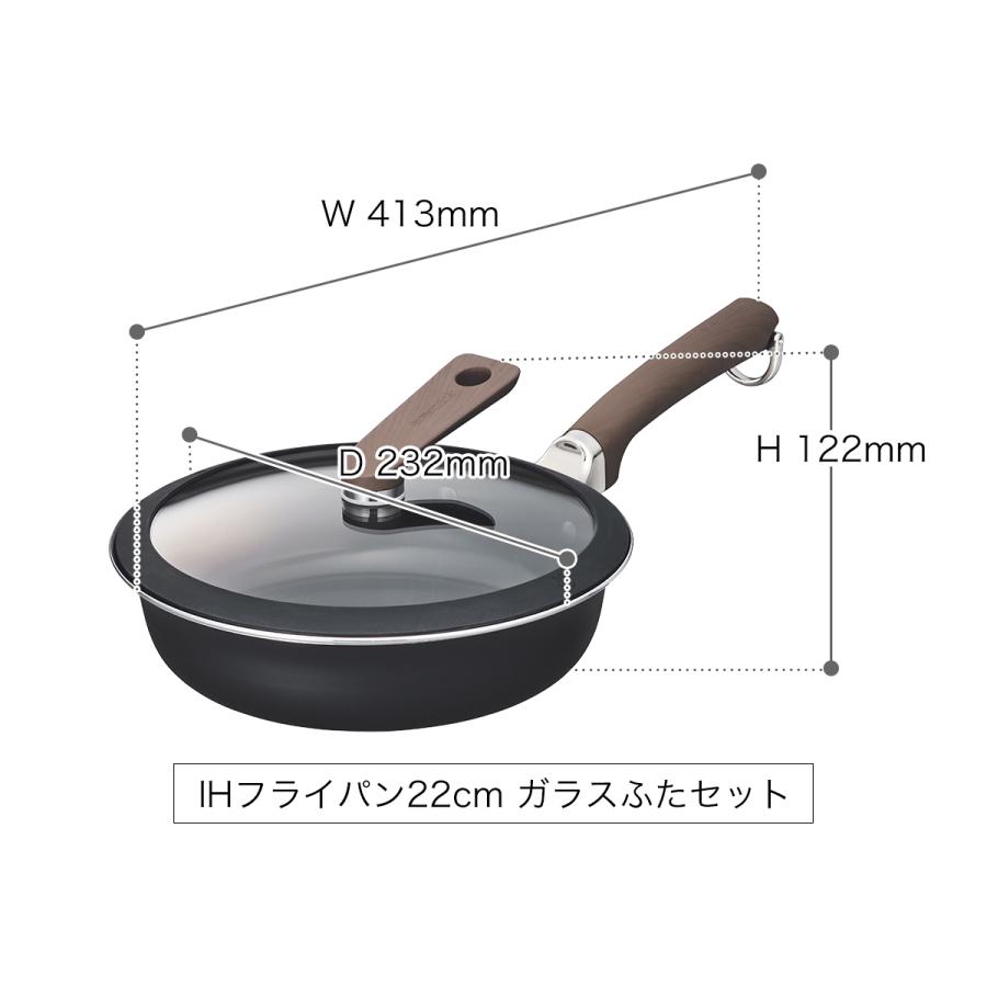evercook ［ DECO ガラスふたセット フライパン 22cm / マルチパン