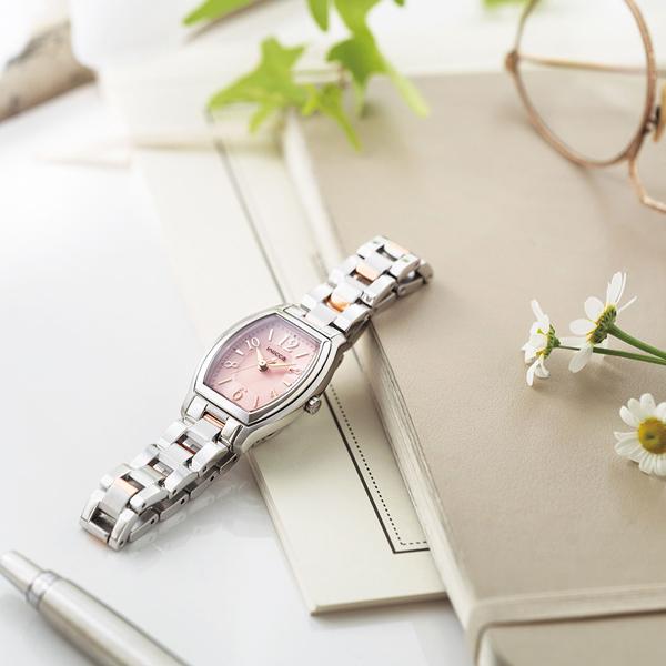 wicca（ウィッカ） シチズン ソーラーテック トノー型 ピンク文字盤