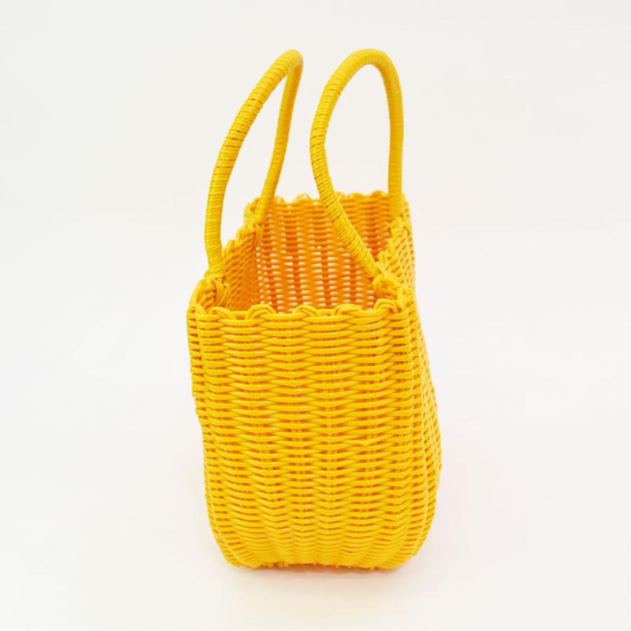PPバッグ ミドルサイズ イエロー ビニール かごバッグ : ラタンハウス