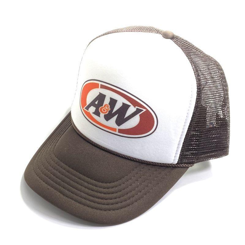 TRUCKER HAT USA A&W ルート ビア メッシュキャップ ブラウン/ホワイト