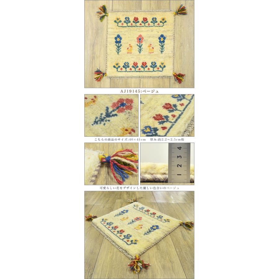 サヤンサヤン ギャッベ 座布団 イラン ギャベ ペルシャ 約 40x40cm