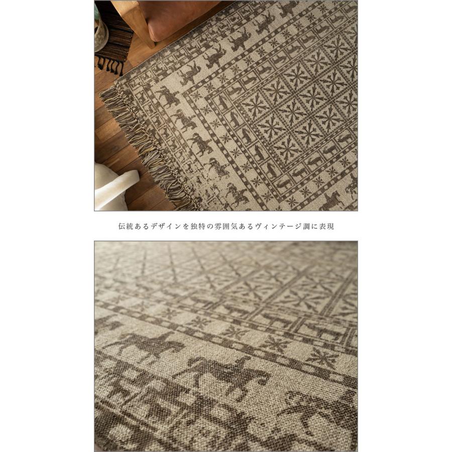 サヤンサヤン ラグ 2畳 洗える おしゃれ ラグマット アンティーク調