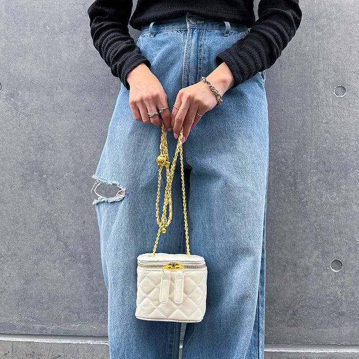 ショルダーバッグ キルティング チェーン ミニ 小さめ レディース