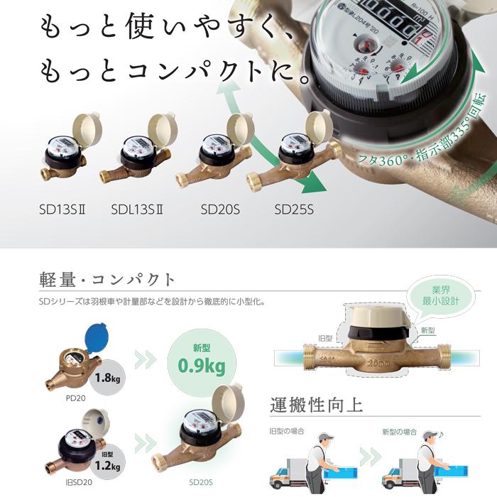 愛知時計電機 SD25S SD25S 高機能乾式水道メーター 口径25mm 軽量