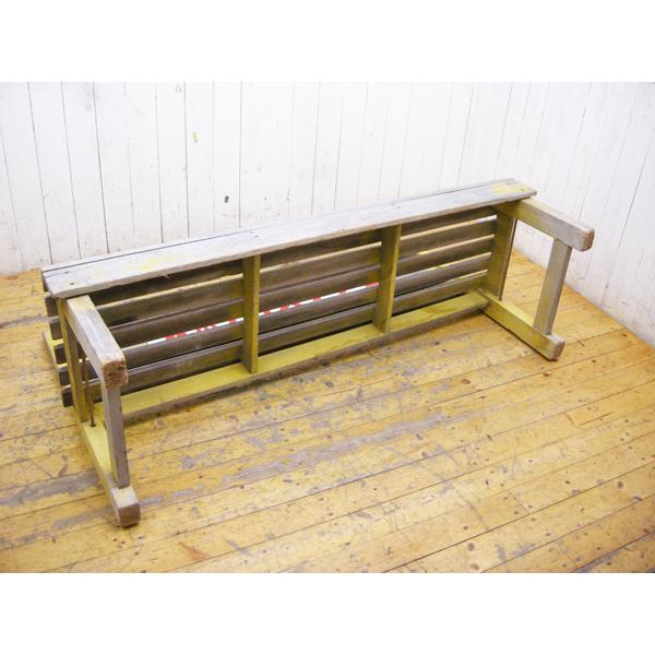 送料別途見積もり商品・ホーロー看板付き・木製ベンチ・森永アイス