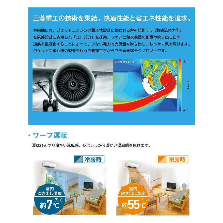 ビーバーエアコン 三菱重工 SRK5625T2-W Tシリーズ 18畳用 ファイン