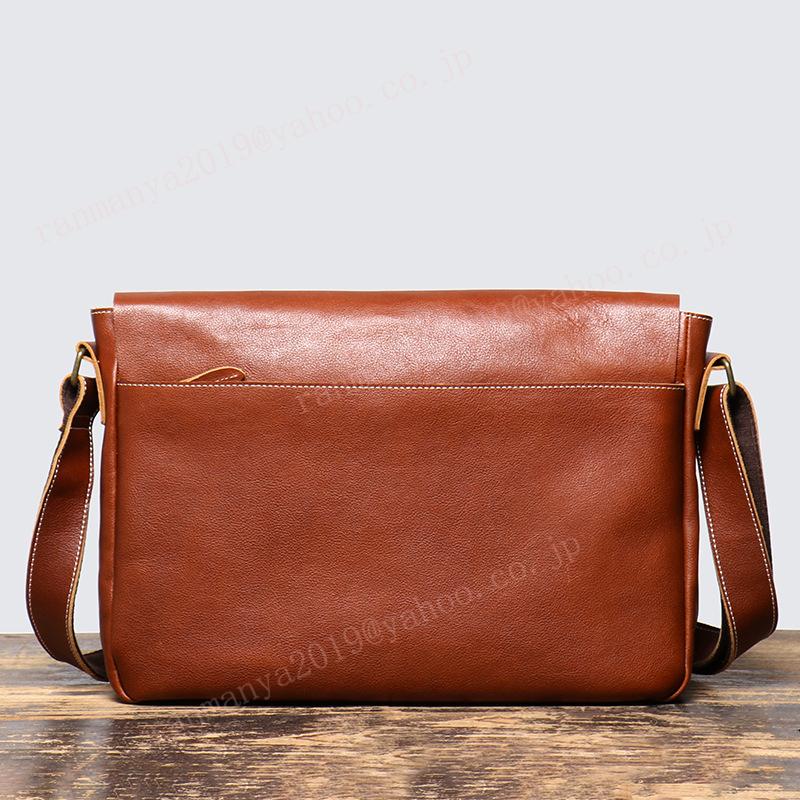 本革 メンズバッグ 斜め掛け レザー ショルダーバッグ A4 15インチPC