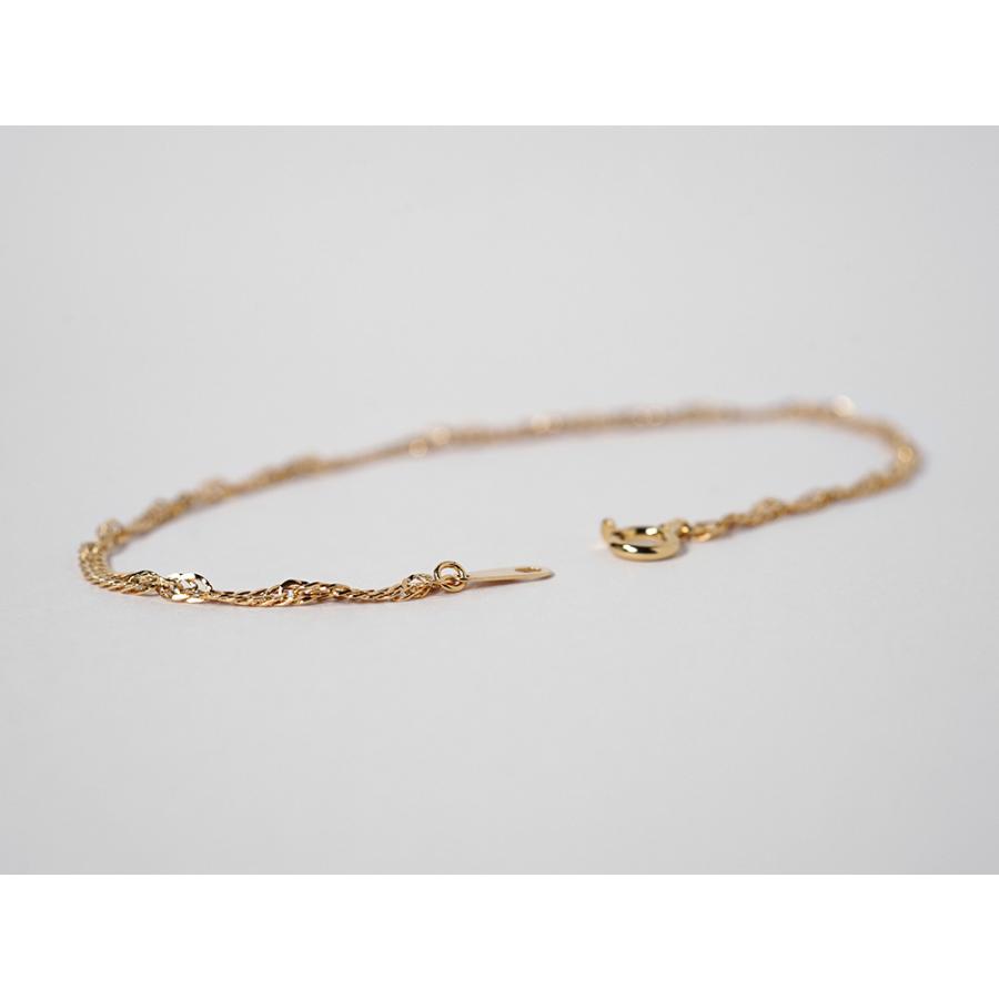 K18 スクリューチェーン ブレスレット 1.9mm チェーンブレスレット