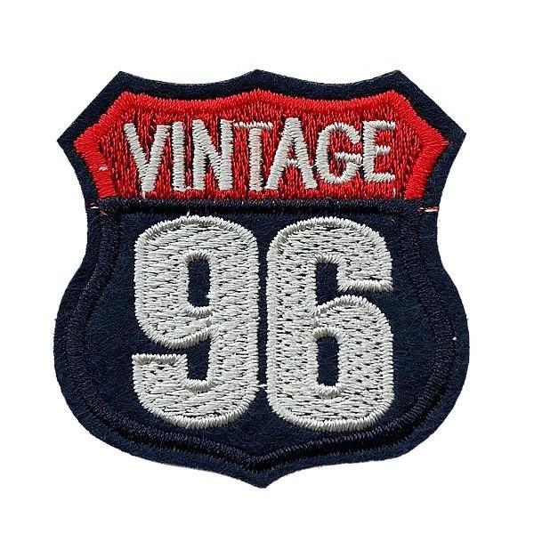 ミリタリー ワッペン 刺繍 アイロン おしゃれ VINTAGE 96 縦5.2cm×横