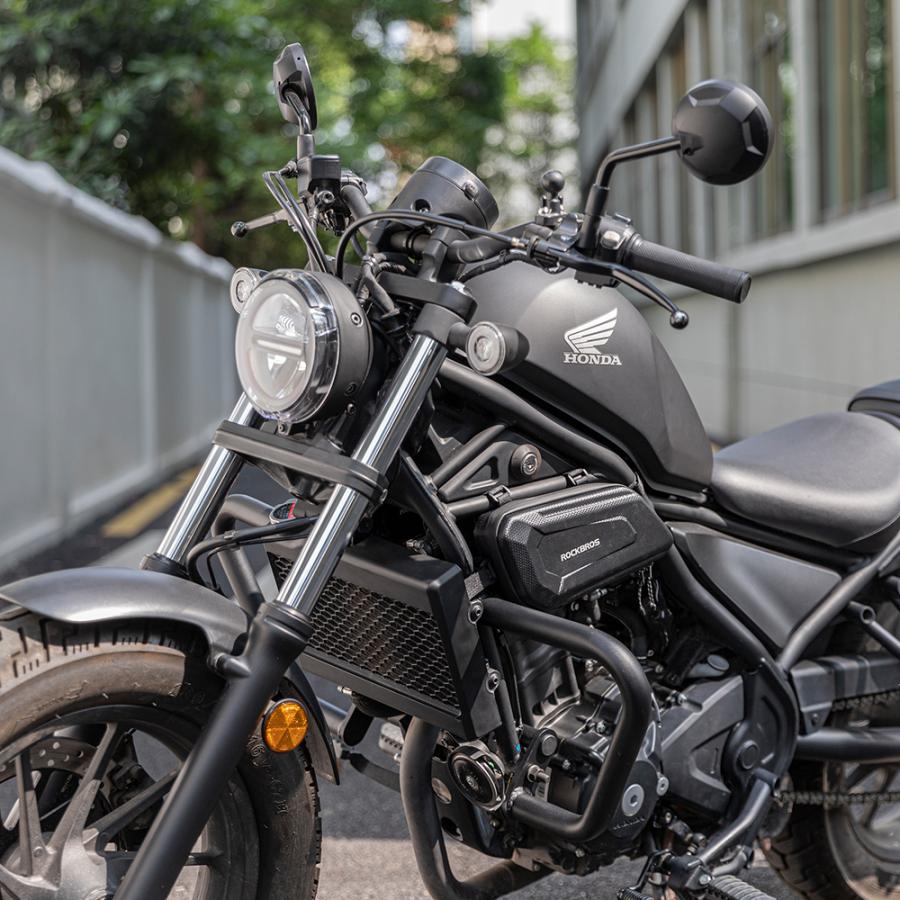 ROCKBROS バイク サイドバッグ レブル ハード カーボン調 撥水 左右