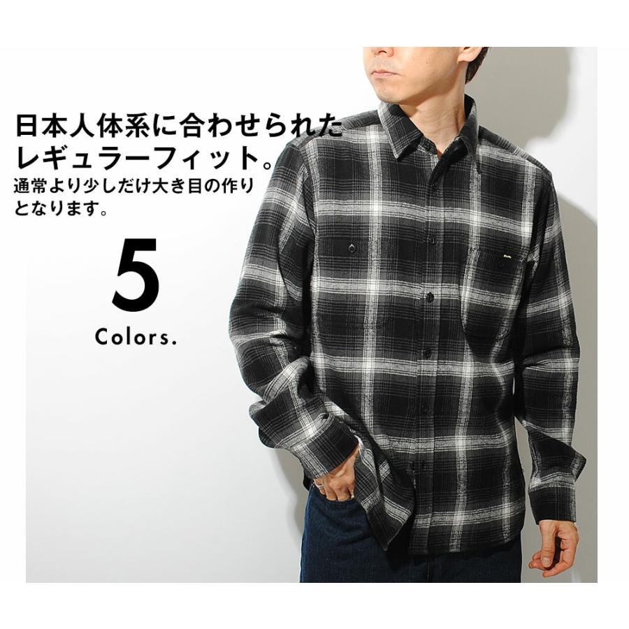 チェックシャツ ミドルウェイト ネルシャツ コットン100% 厚手 長袖 綿