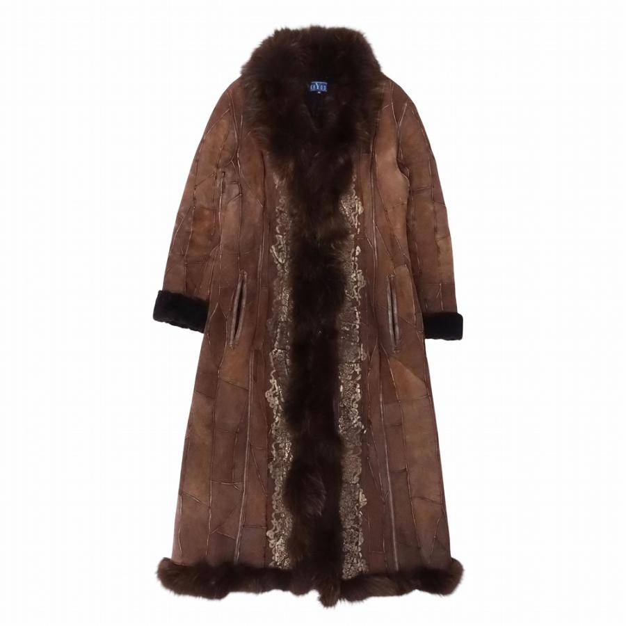 KRYOS クリオス ファー ムートン ロング コート ジャケット パッチ