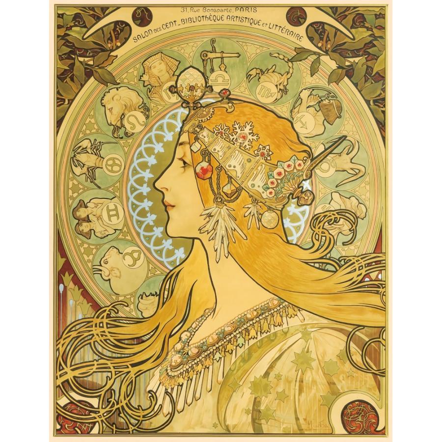 絵画風 壁紙ポスター【フルサイズ版】 アルフォンス・ミュシャ 黄道12