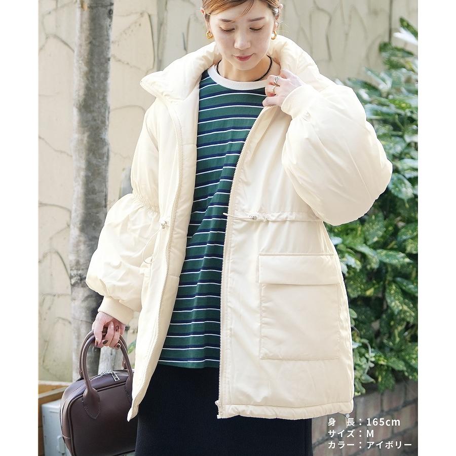 reca（レカ） ドロストギャザースタンドカラーコート y8212 レディース