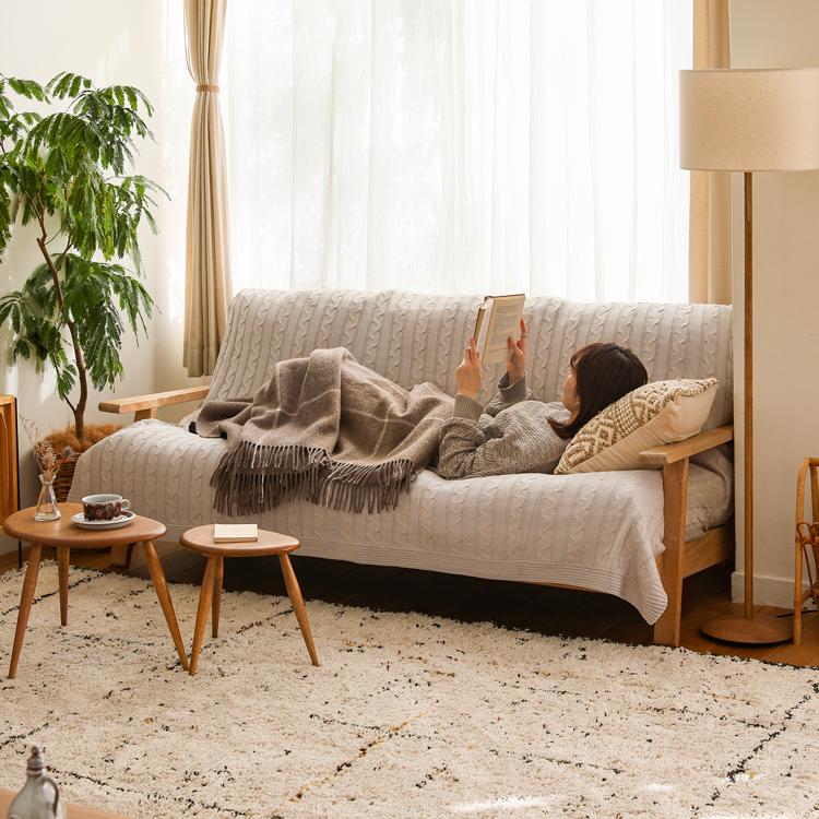 こたつ布団掛けカバー ケーブルニット 190×240 洗える 洗濯機可 こたつ