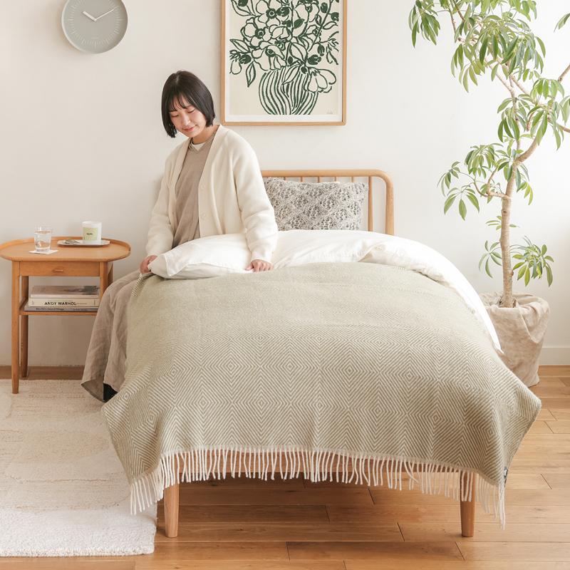 ウールブランケット Silkeborg ダナーヤ グース アイズ ホワイト 130