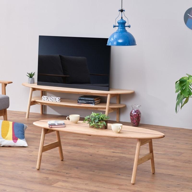 一生紀 センターテーブル サーフボード型 完成品 折れ脚 リビング