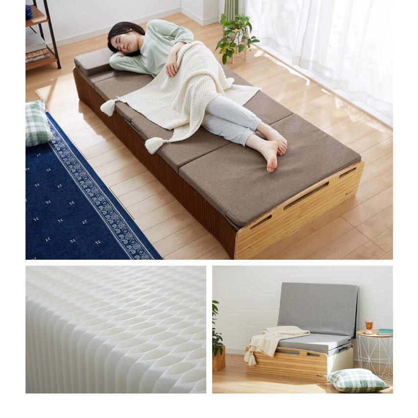 リコメン堂 ペーパーベッド セミシングル 幅85cm 耐荷重120kg 伸縮式