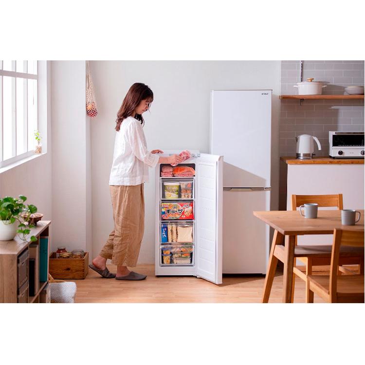 アイリスオーヤマ スリム冷凍庫 80L IUSN-8A-W ファン式 フリーザー