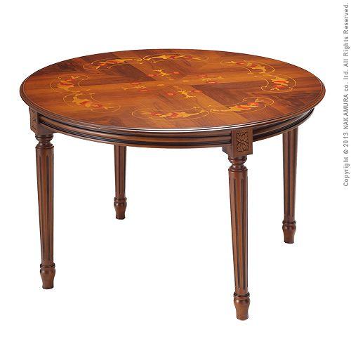 イタリア製 ヴェローナ クラシック ダイニングテーブル 円形 幅110 丸