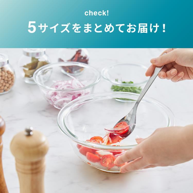 iwaki イワキ 耐熱ガラスボウル 5点セット レンジOK オーブン対応 食洗