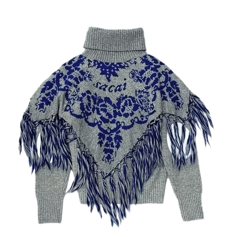送料無料 美品 サカイ sacai セーター フリンジ ニット 長袖 19-04560