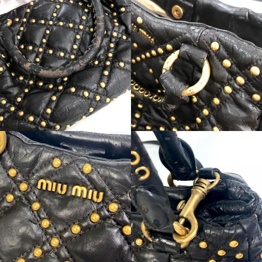 miu miu（ミュウミュウ） キルティング スタッズ 2WAY ショルダー