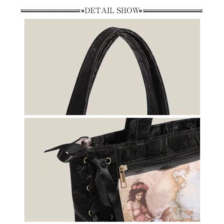 缶バッジ レースアップ ビニール レディース 推し入れ 痛バッグ トート