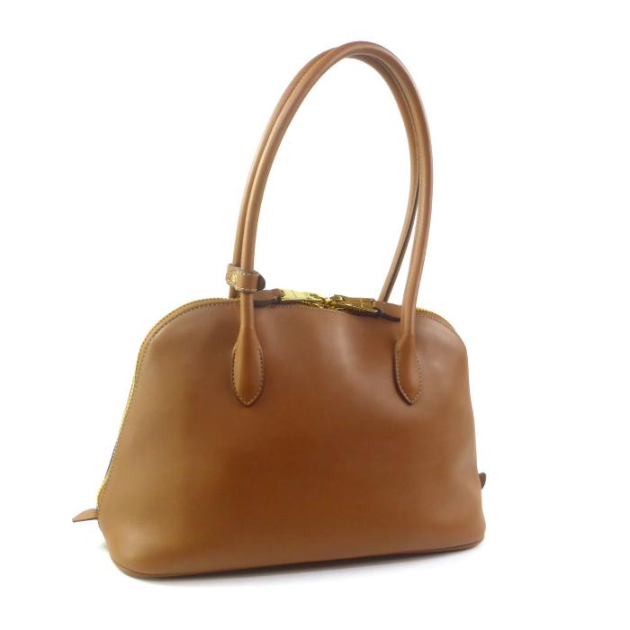 miu miu（ミュウミュウ） レザー トートバッグ ブラウン ゴールド金具