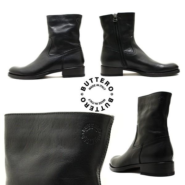 BUTTERO ブッテロ 日本正規品 定番サイドジップブーツ ネロ(ブラック