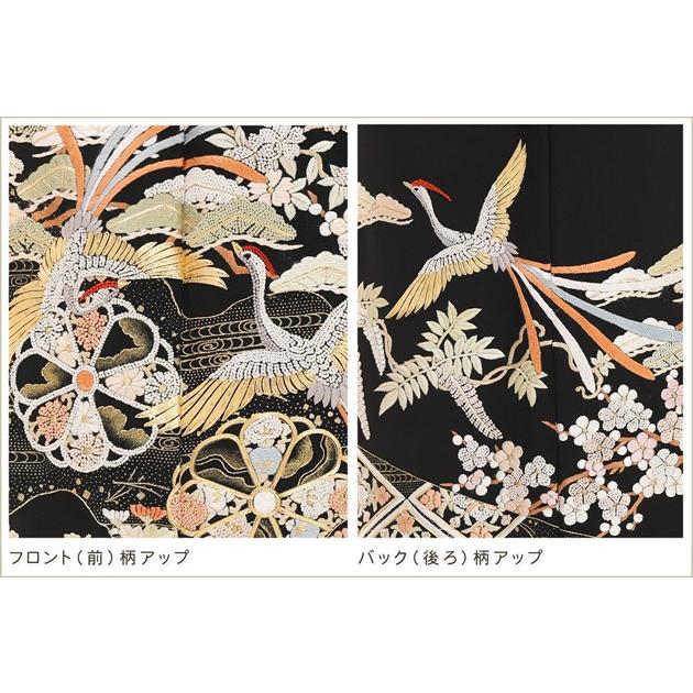 留袖レンタル 特選手刺繍 ts253 黒留袖 結婚式 母親 フルセット 留め袖