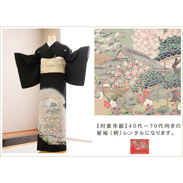 留袖レンタル 特選「加賀友禅」 ts264 黒留袖 結婚式 母親 フルセット